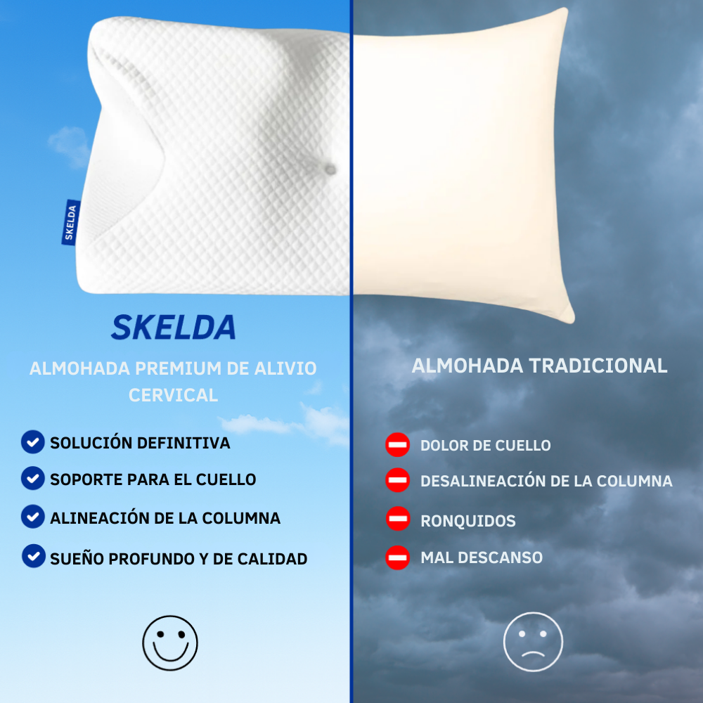Almohada Skelda – Alineación Perfecta para Cabeza, Cuello y Hombros